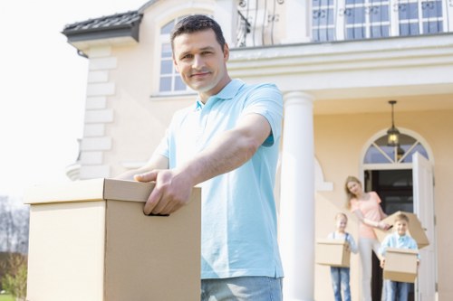Furniture and household items safely stored during a home renovation