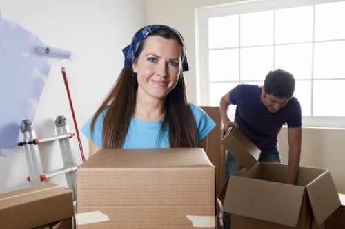 Carefully wrapped household items for a small relocation